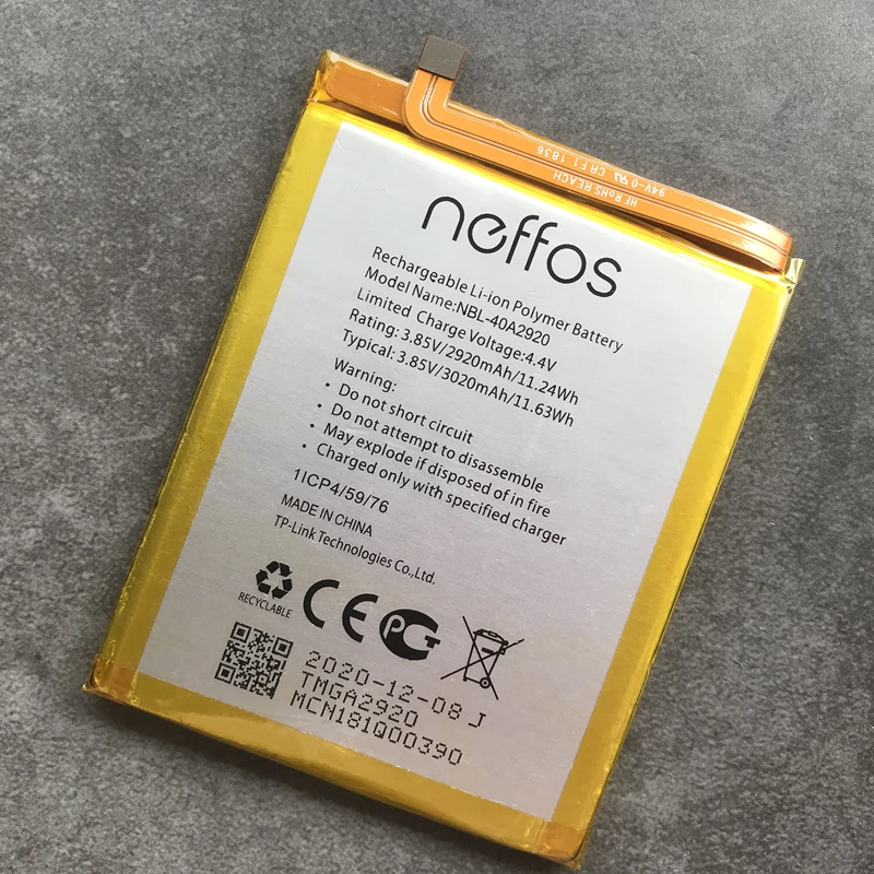 Новый оригинальный аккумулятор на 2920 мА · ч для планшетов TP-link Neffos C9A TP706A TP706C |