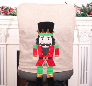 

Christmas Red Print Chair Cover Santa Claus Table Spandex Holiday Party Decor dining chair covers Xmas Decorations for Home