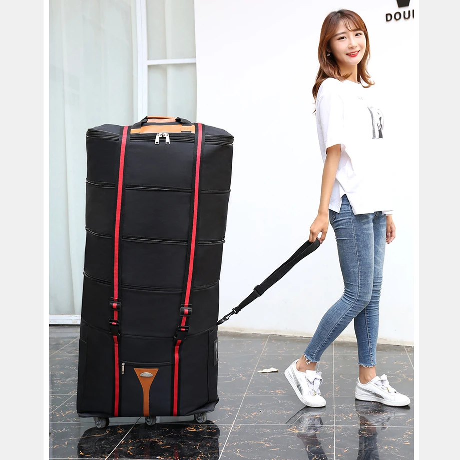 Багажная сумка на колесиках большой емкости Складная Водонепроницаемая из ткани