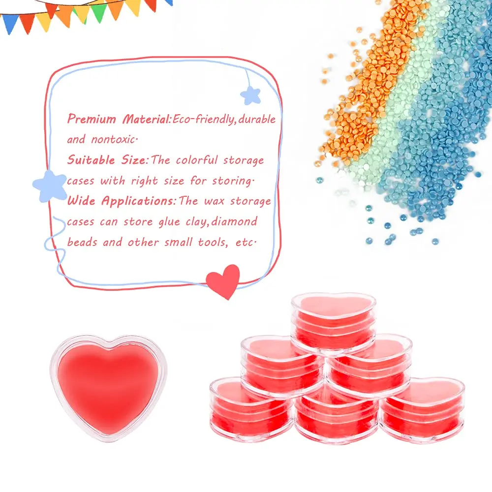 5/10/15/20Pcs Diamond Painting Heart-Shaped Wax Storage Case Craft Nail Art Tools Glue Clay for Embroidery Accessories | Дом и сад