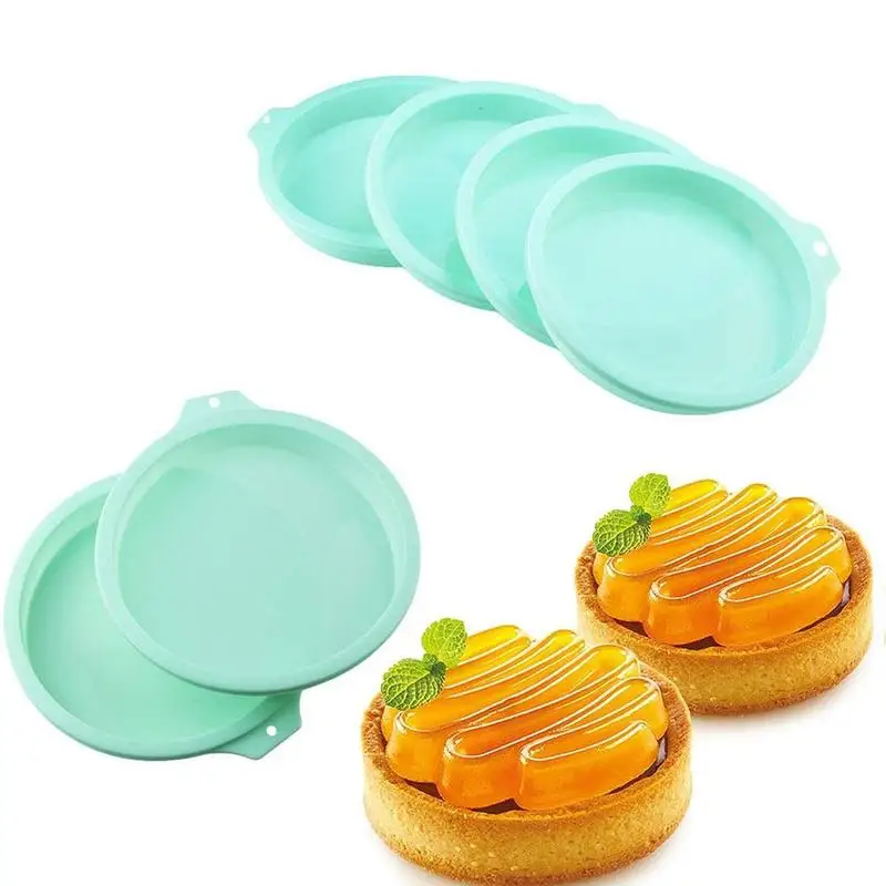 

4/6 Inch Non-stick Silicone Round Rainbow Cake Mold Mold Cake Pizza Pan For Rainbow Fondant Tools Silicone Set Baking Decor D8K7