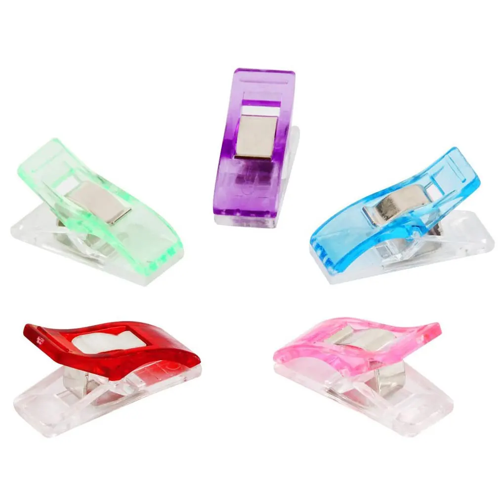 60Pcs Plastic Multi-Purpose Hangers Clips Colorful Sewing Clamps Craft Quilt Binding |