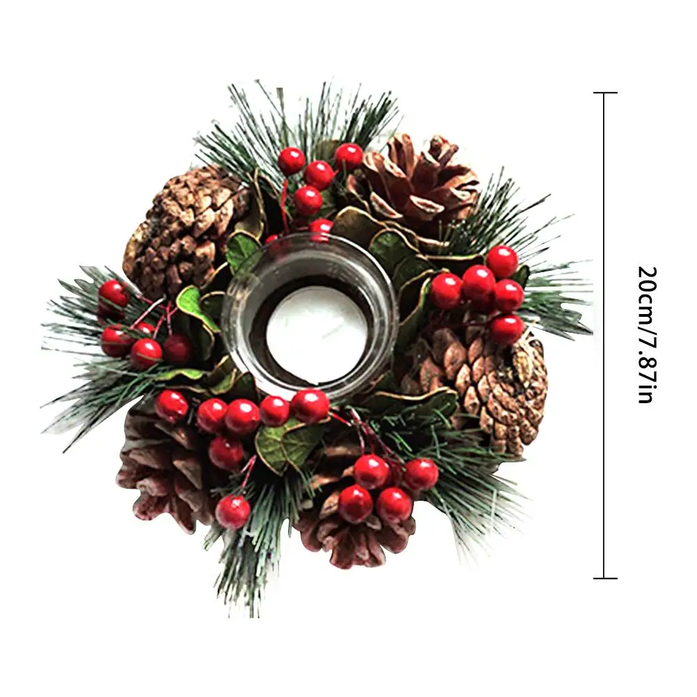 Рождественские подсвечники сосновый конус ягоды лесной деревенский