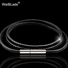 Высококачественный шнур для ожерелья, черный кожаный шнур, Вощеная Веревка, кружевная цепочка с застежкой из нержавеющей стали для мужчин и женщин, изготовление ювелирных изделий своими руками