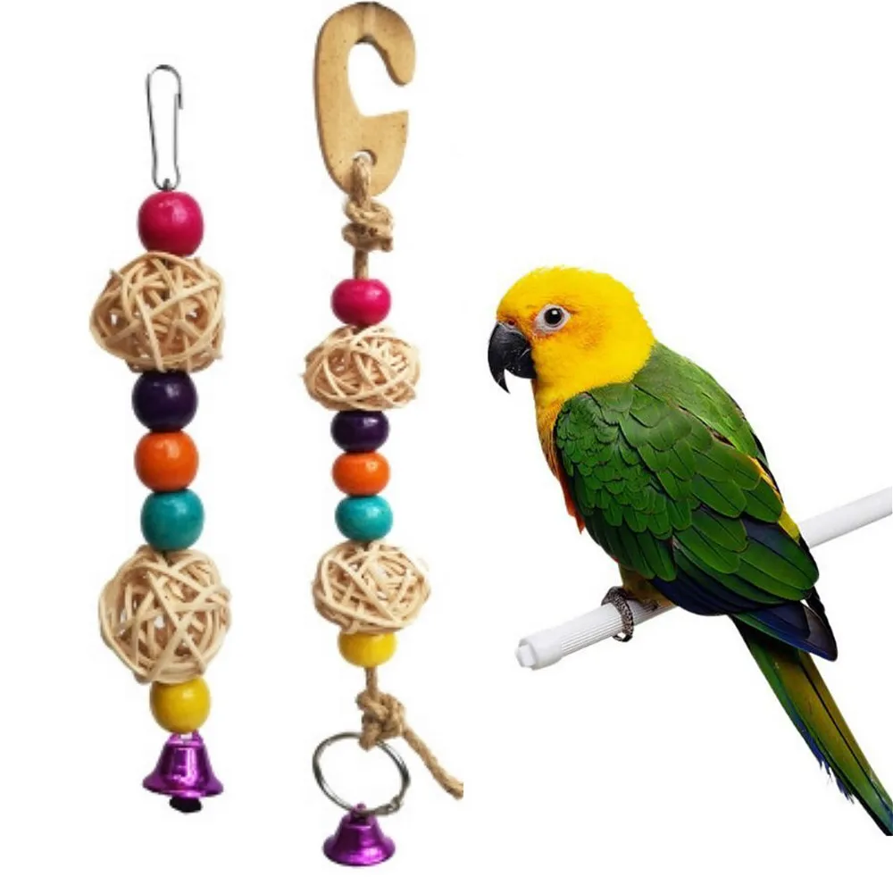 Популярные разноцветные бусы игрушки для птиц Домашние животные попугай