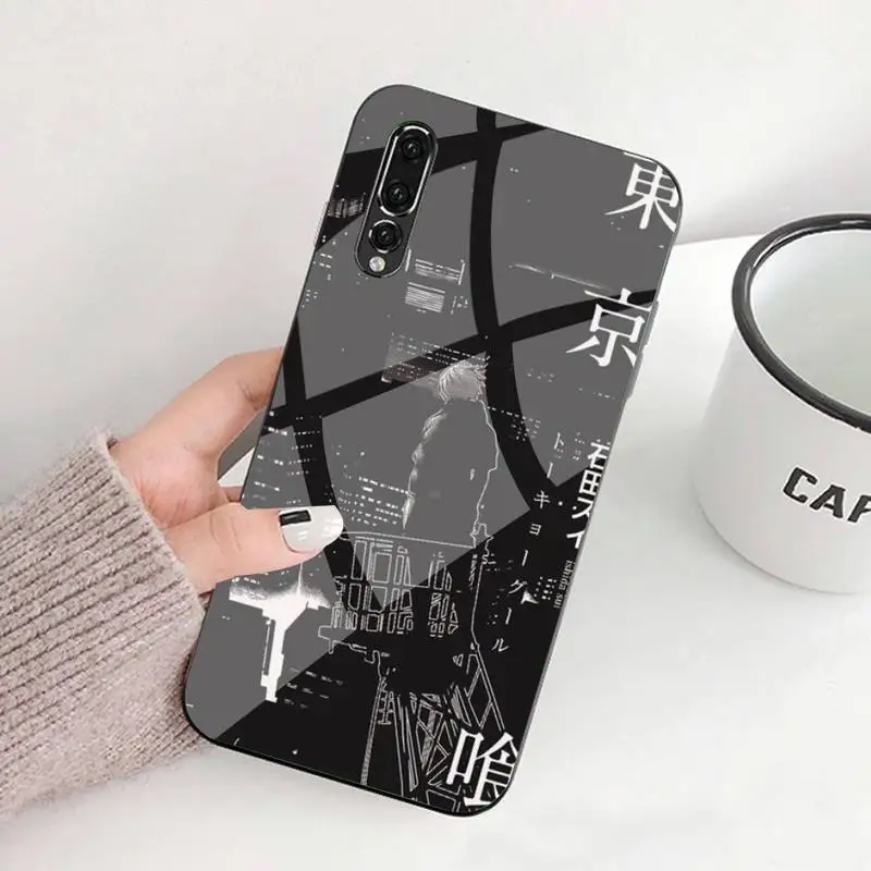

Tokyo Ghoul Anime Phone Case Tempered Glass For Huawei P9 10 Plus 20 Pro Mate9 10 20 20pro Honor7A 8X 9 10 Nova3i 5