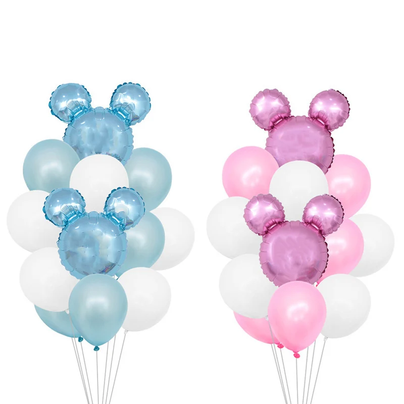 

1 комплект Микки и Минни Маус воздушные шары в форме мыши на день рождения латексный шар Baby Shower День рождения украшения дети Фольга воздушны...