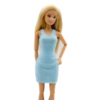 charming blue sleeveless tank doll dress for barbie clothes outfits 16 bjd accessories vestidos kids 11 5 dollhouse toys gifts