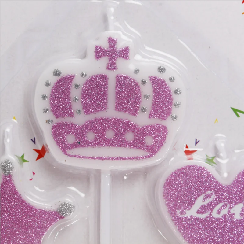 Новинка свечи на день рождения для мальчиков и девочек корона любовь звезда без