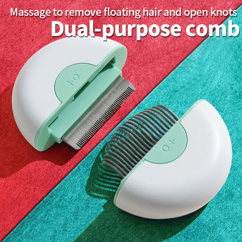 

Расческа для кошек и собак, расческа двойного назначения из нержавеющей стали, массажная, в форме ракушки, аксессуары для собак