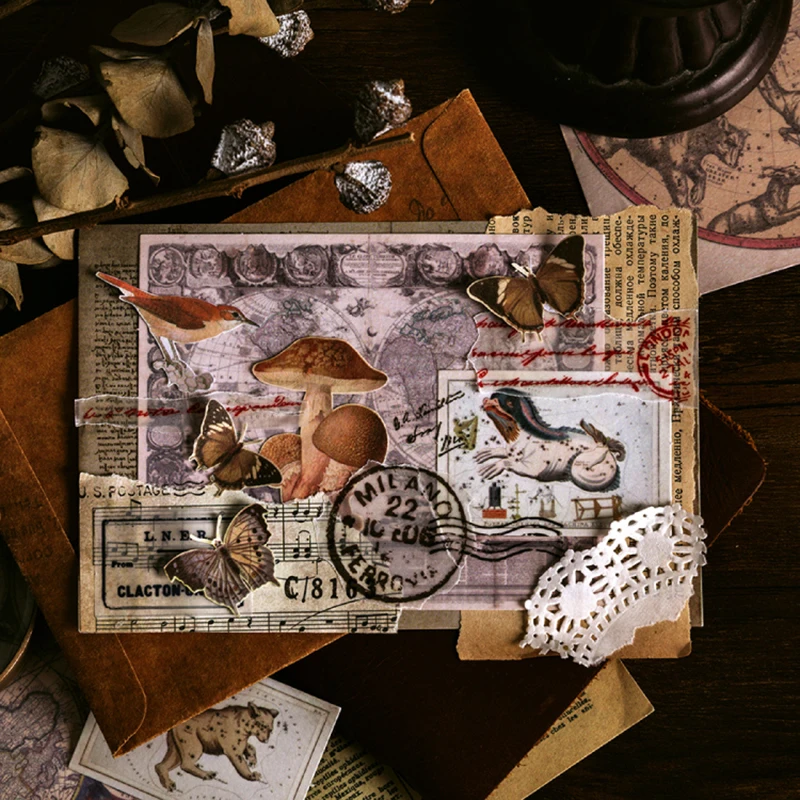 60 шт. винтапосылка наклейки с изображением морских животных и растений|Наклейки|