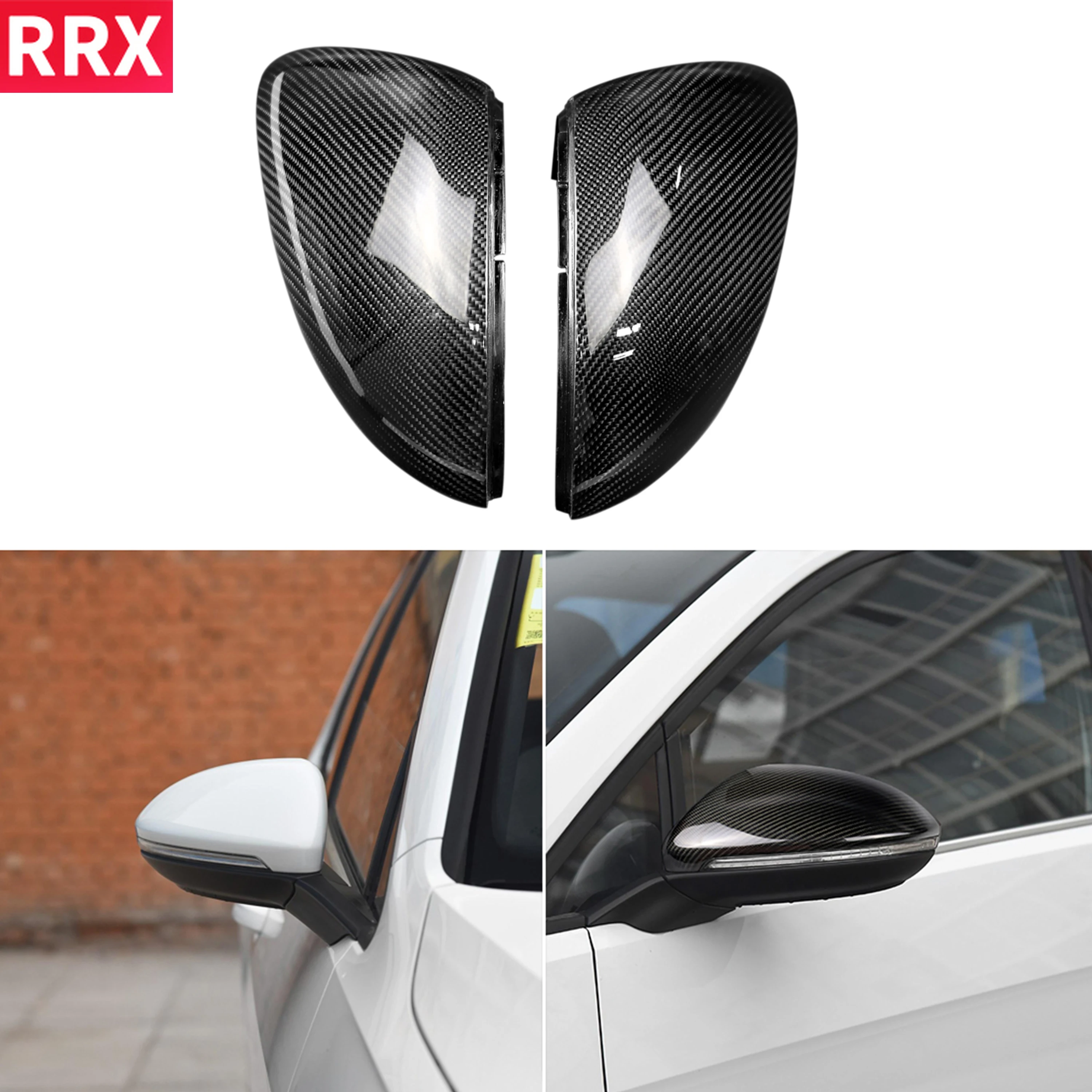 

For VW Golf 7 MK7 R GTI VII 2013-2017 Carbon Fiber Mirror Covers Caps RearView Rear View Mirror Case Cover Replacement Shells