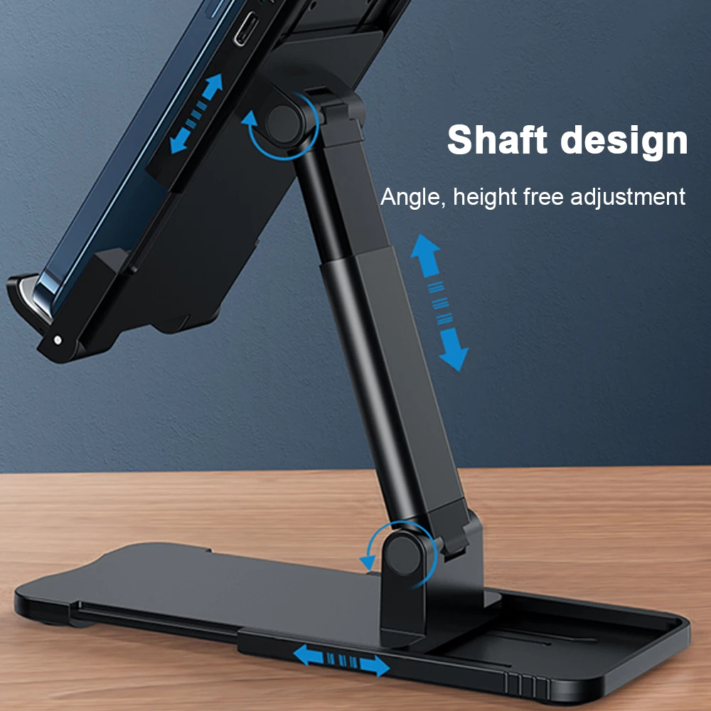 

Wireless Charging Desktop Stand Suitable For Mobile Phones And Tablets Under 12.9 Inches Telescopic Folding Aluminum Alloy