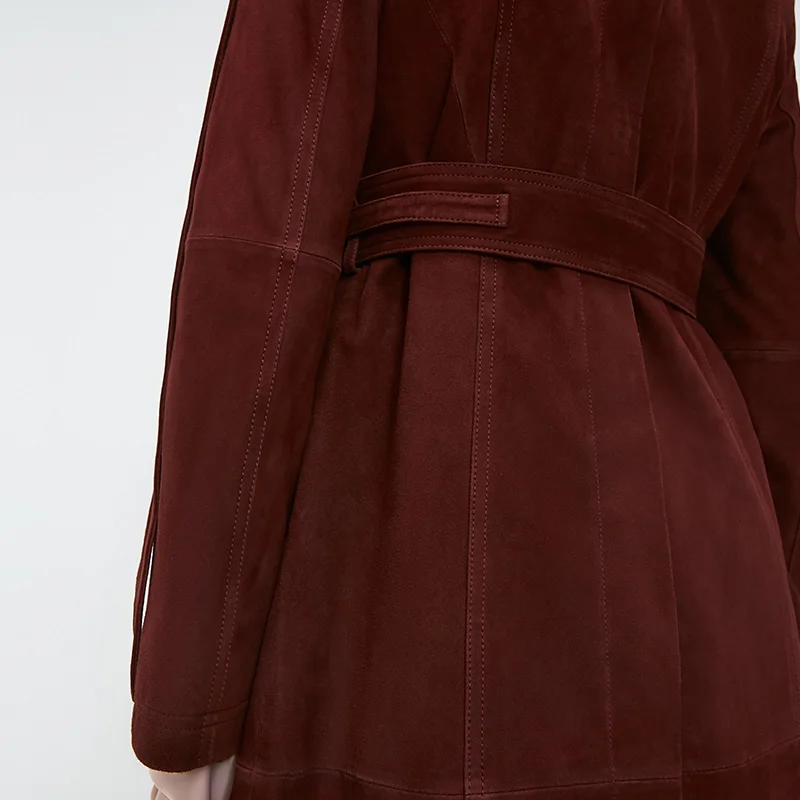 Vero Moda Новая женская кожаная куртка на пуговицах, на шнуровке, из овчины, с лацканами | 318310545