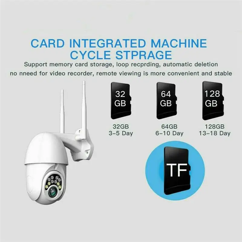 

IP66 HD 1080P WI-FI PTZ IP Camera 2MP Wireless Wifi Outdoor Home Security Webcam Night Vision IR CCTV Surveillance Camera