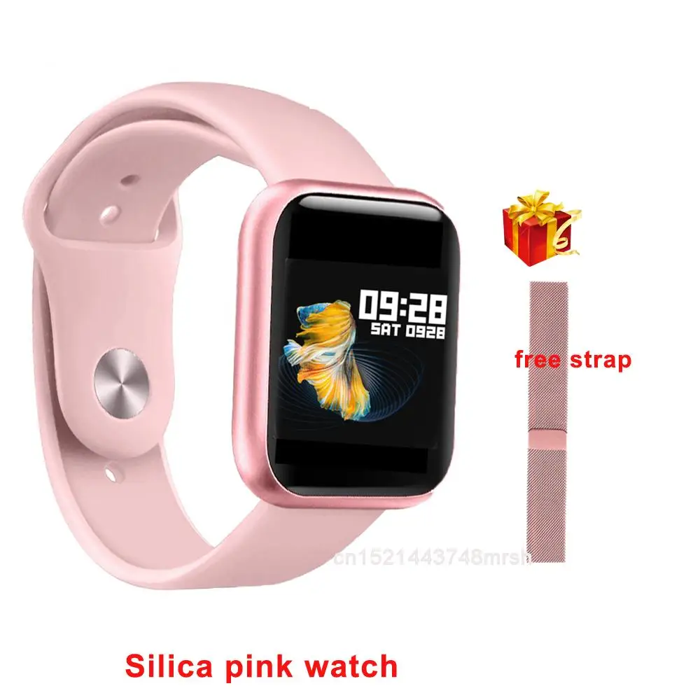 silica pink Мужские Смарт-часы P80, IP68, водонепроницаемые, с сенсорным экраном, Смарт-часы, монитор сердечного ритма, фитнес-браслет, женские Смарт-часы для мужчин vs B57 - Цвет: silica pink