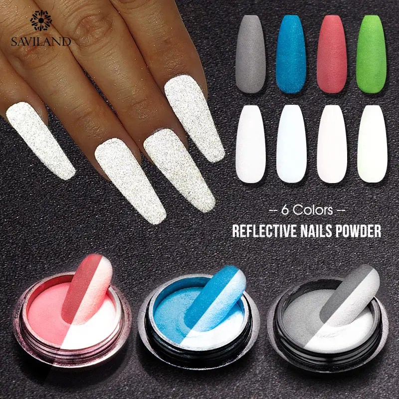 Блестящий Порошок для ногтей SAVILAND 6 цветов блестящий сверкающий порошок