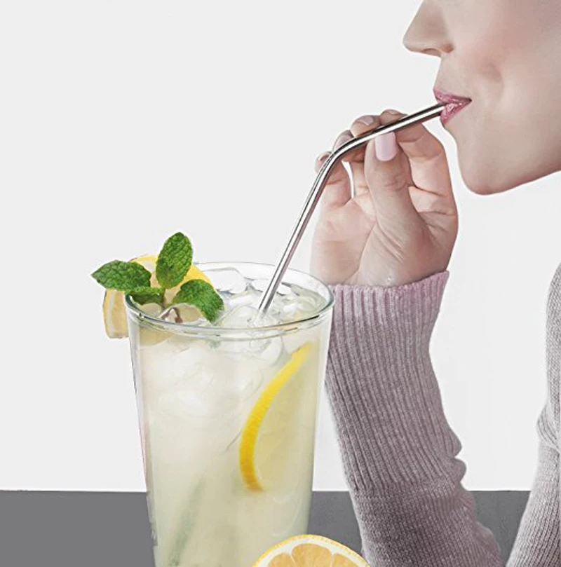 4 шт./компл. Нержавеющая сталь соломенная шляпа с чистящая щетка многоразовые