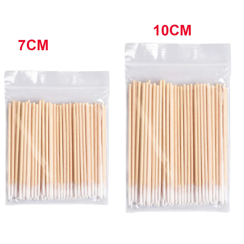 

Microblading 100pcs Wooden Cotton Swab Cosmetics Permanent Makeup Health Medical Ear Jewelry 7CM 10CM Clean Sticks Buds Tip