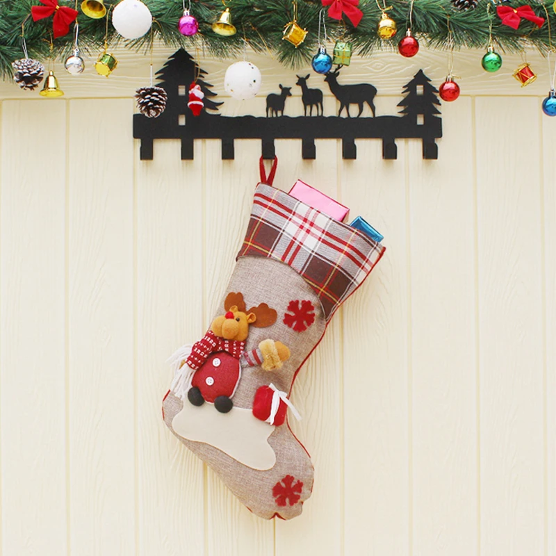 Рождественские чулки подарки одежда носки Санта-Клауса Рождественский милый