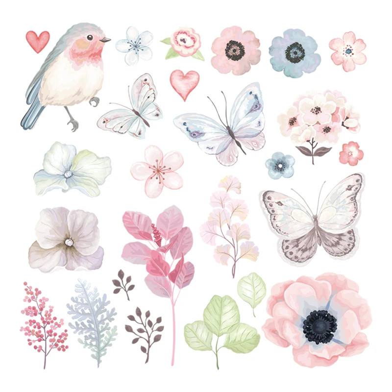 Наклейки с цветами теплопередающие парчи сделай сам легко использовать моющиеся