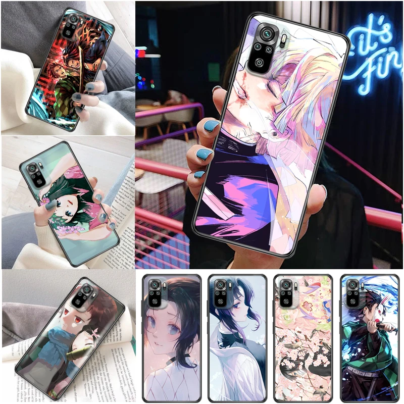 

Demon Slayer Kimetsu No Yaiba Kamado Tanjirou Agatsuma Zenitsu Kamado Nezuko Phone Case For Xiaomi Redmi Note 10 10T Pro Funda