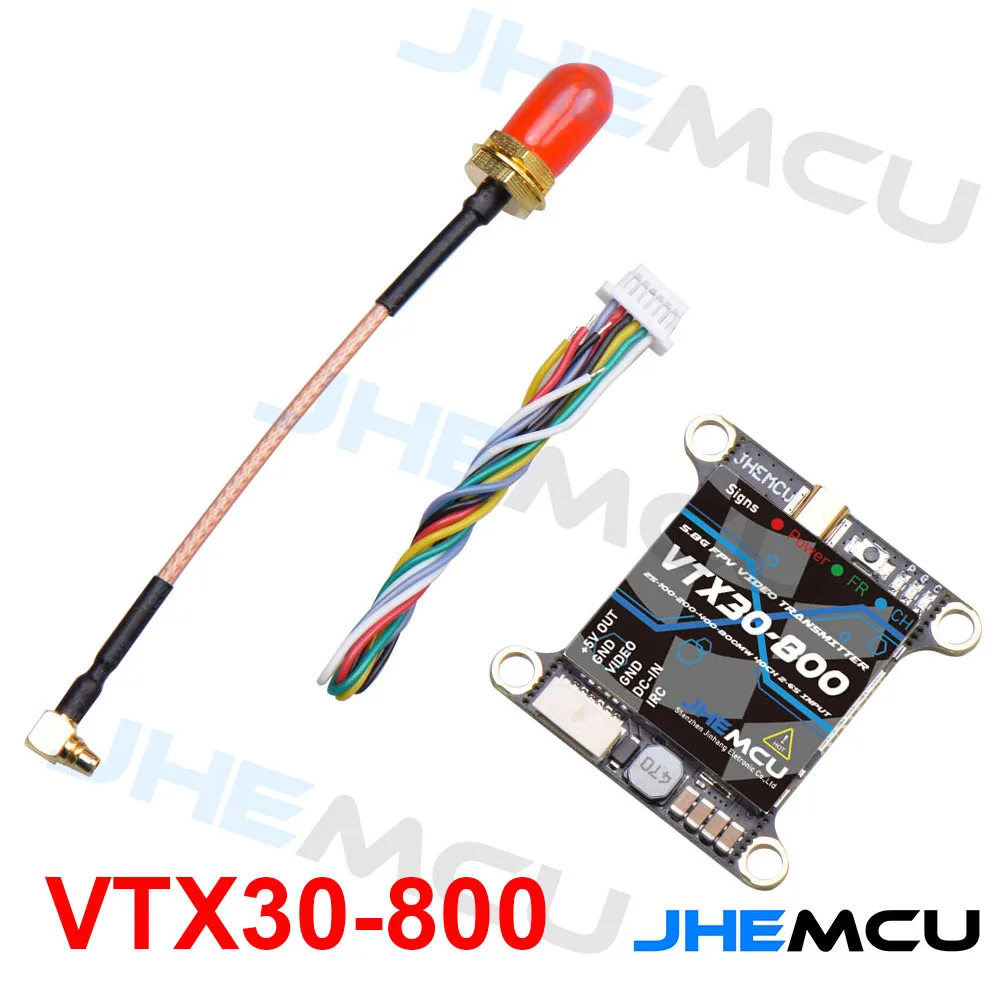 

JHEMCU VTX30-800 5,8G 40CH PitMode 25mW 100mW 200mW 400mW 800mW регулируемый VTX 2-6S передатчик для FPV гоночного Фристайл дрона