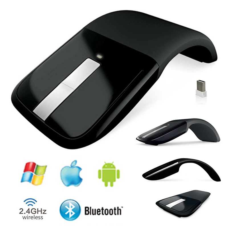 

Bluetooth тонкая Складная Мышь для Microsoft Surface Arc Touch, беспроводная мышь USB 2,4 ГГц, эргономичная мышь Bluetooth 3,0 для ноутбука