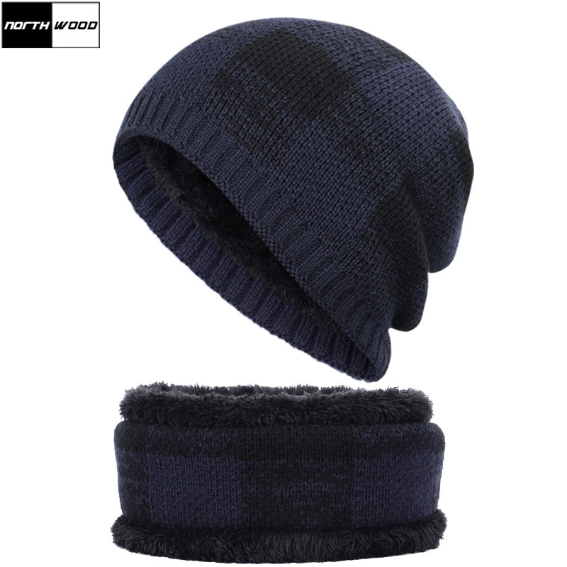 [NORTHWOOD] 2020 марка мода шеи шарф кепка мужская зимняя шапка езда вязаная плюс бархат