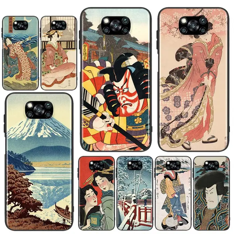 

Japanese Art For Xiaomi Poco X3 GT NFC M3 F3 C3 M2 F2 F1 X2 Pro Mi Mix 3 Play Silicone Soft Black Phone Case