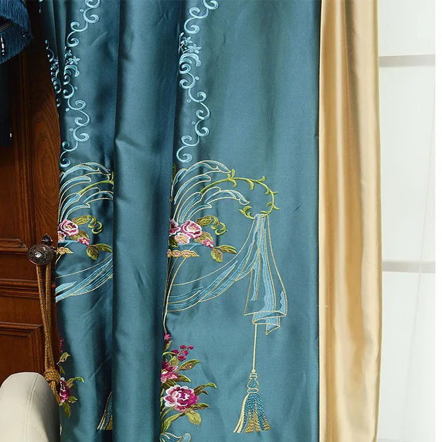 Роскошные шторы с вышивкой в европейском и американском стиле для гостиной