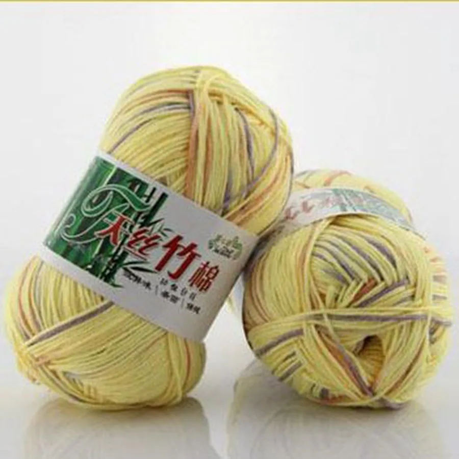 Новинка 50 г/мяч трикотажная пряжа Бамбуковая хлопковая однотонная для вязания