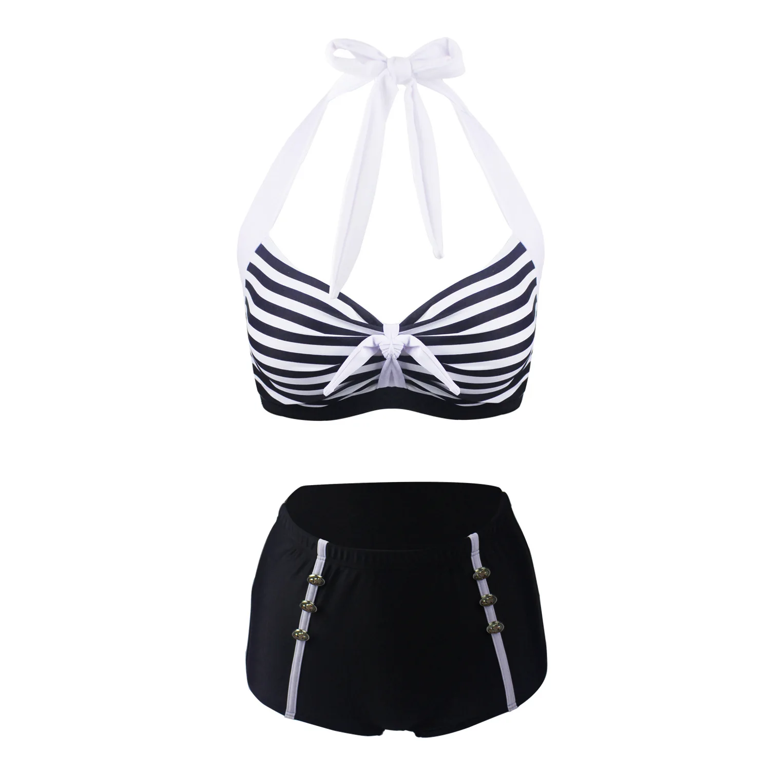 

Split Bikini Two Piece Suit With High Waist And Buttocks