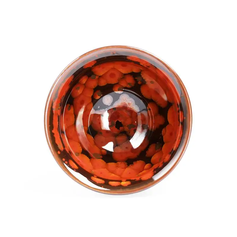 

Jian zhan flaming Phenix Tenmoku Tea Cup Natural Clay Glaze Fired in Kiln under 1300 Celcius Ceramic Tea Bowl Kungfu Teacups