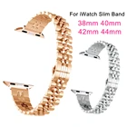 Ремешок из нержавеющей стали для Apple Watch Band 38 мм 40 мм, тонкий браслет для iWatch Series 6SE54321, 42 мм 44 мм