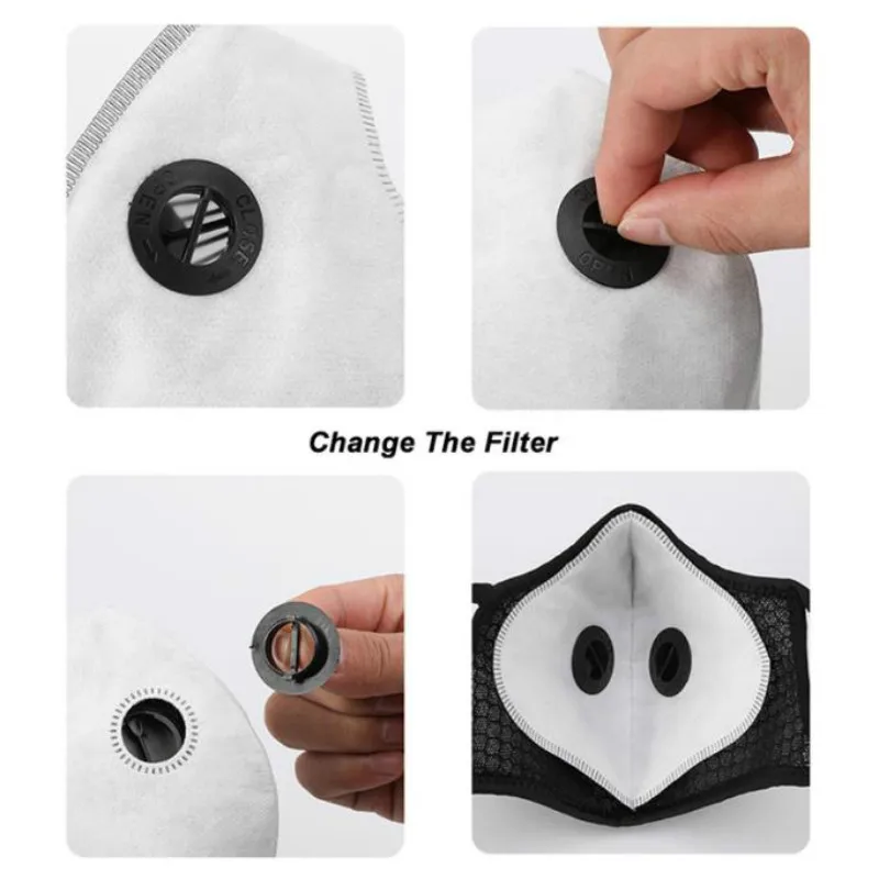 Унисекс моющаяся многоразовая Спортивная маска с дыхательным клапаном PM2.5