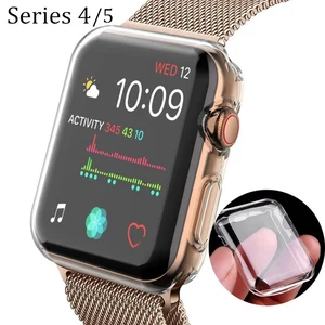 Ультратонкий Мягкий тонкий чехол для Apple Watch 7, ТПУ, 40 мм, 44 мм, серии 4, прозрачная защита, аксессуары для iWatch