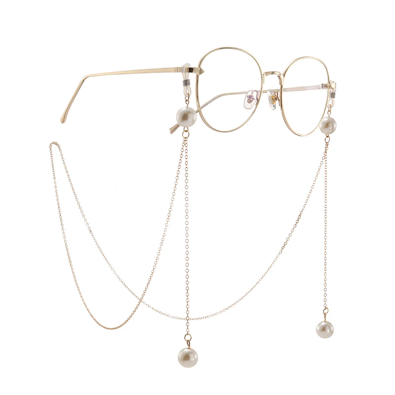 

Women Vintage Simulated Pearl Glasses Chain Eyewear Stars Sunglasses Reading Cord Holder Neck Strap Rope 63cm