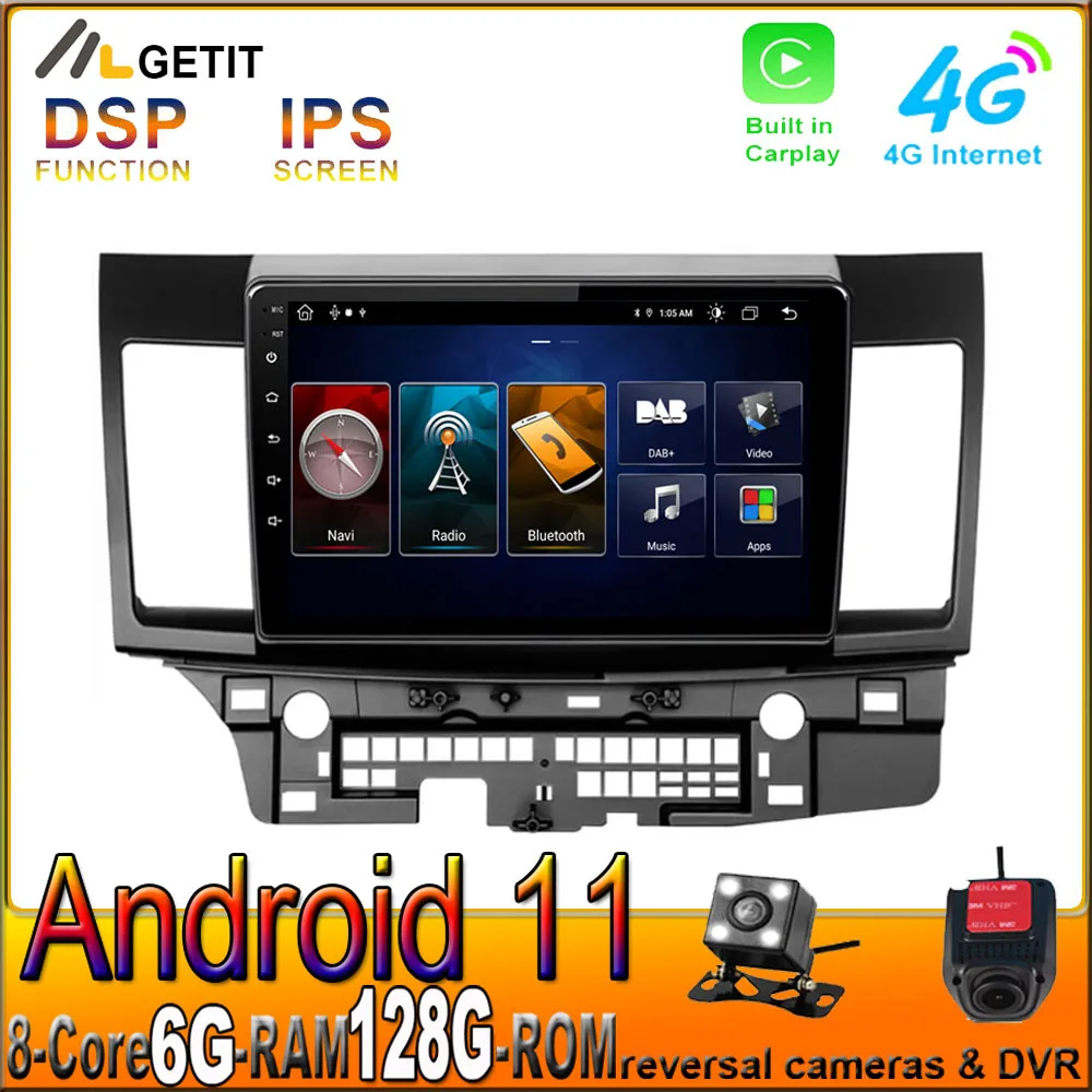 

Android 11 IPS DSP Car Radio Player Carplay For Mitsubishi Lancer 10 CY 2007-2012 GPS Navigation Multimedia Auto BT 4G LTE