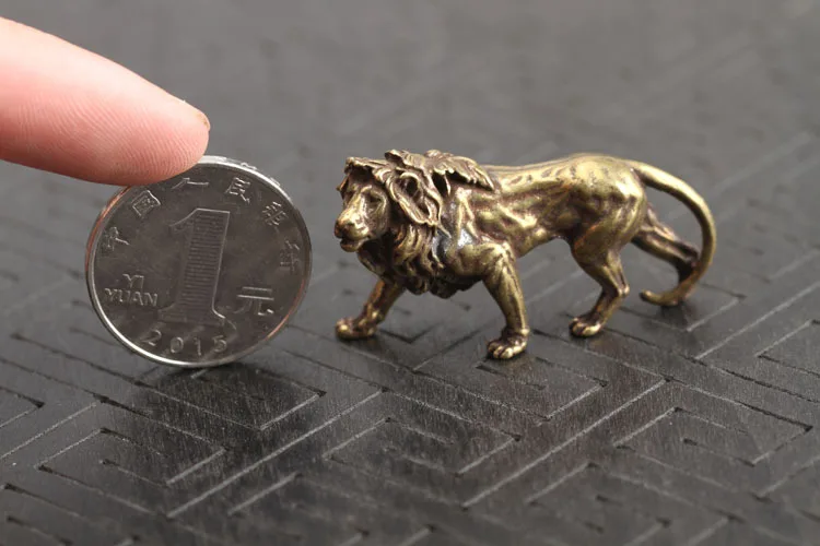 Анитик бронзовая величественная миниатюрная Статуя Льва короля настольные