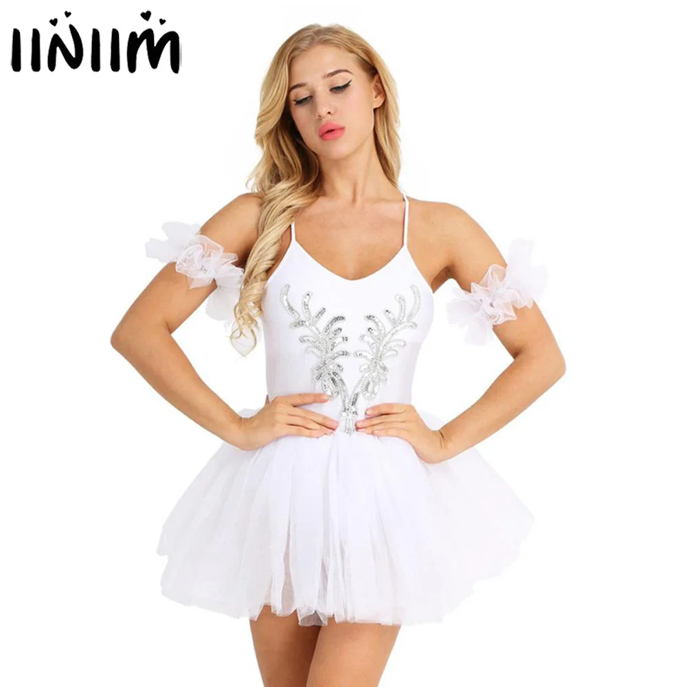 Женское балетное платье с лебедем и озёром на тонких бретельках|ballet dress|tutu dance