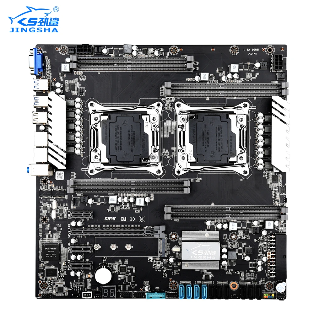 Kaufen X99 Dual CPU JINGSHA Mainboards Sockel LGA 2011-3 Dual Gigabit Ethernet VGA, USB3.0,10 * SATA3.0, NVMe M.2, 8 * DDR4 Bis Zu 256GB