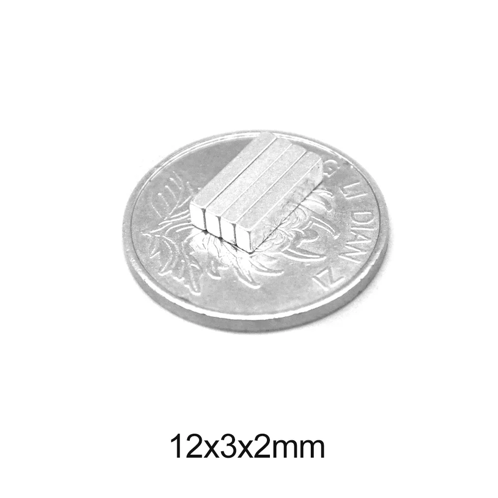 20 ~ 1000 шт 12x3x2 редкоземельный магнит 12 мм * 3 блок с неодимовыми магнитами N35 12*3*2