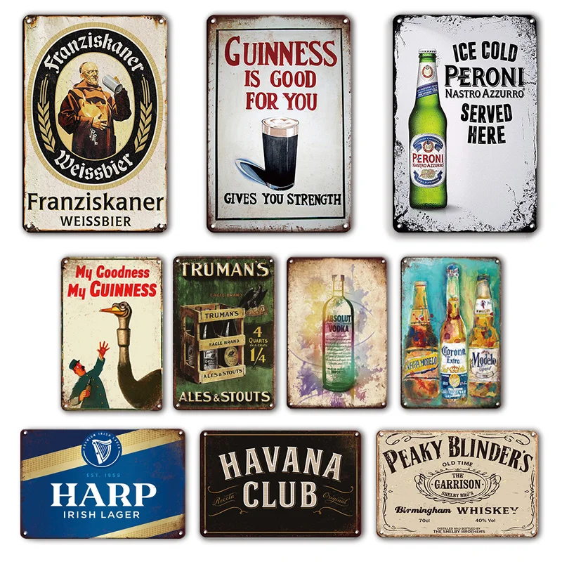 Настенные полки для бара паба декоративные жестяные пластинки знак винтажный