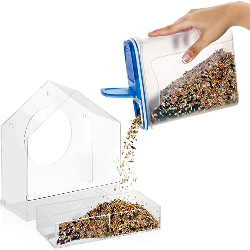 

Family Hanging Window Bird Feeder Bird Outdoor Bird Feeder Clear Viewing Seed Clear Glass Bird Feeder Table Hanging Suction Feed