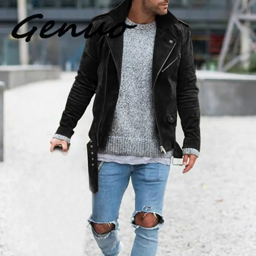 

New 2019 Streetwear Long Sleeve Suede Fabric Jacket Men Casual Men Jacket Overcoat Men Outwear Coat Chaqueta Hombre Clothes