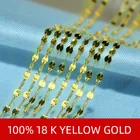 Женское золотое ожерелье NYMPH, 18 К, настоящее золото, ювелирные украшения, 18 дюймов, чистая подвеска AU750, вечерние, подарок, X325