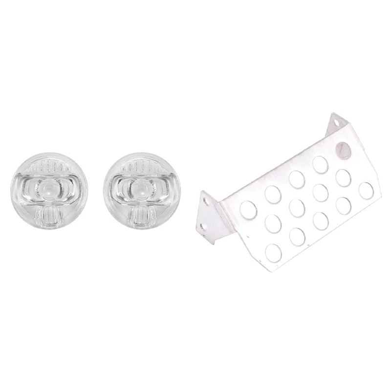 

3 Pcs RC Car Part: 1 Pcs Car Chassis Front Protection & 2 Pcs Simulation Headlight Lampshade Transparent Headlight Cover