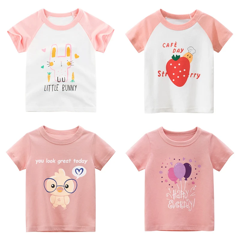Детская футболка для девочек 2020 мультяшная с животным принтом мальчиков топы