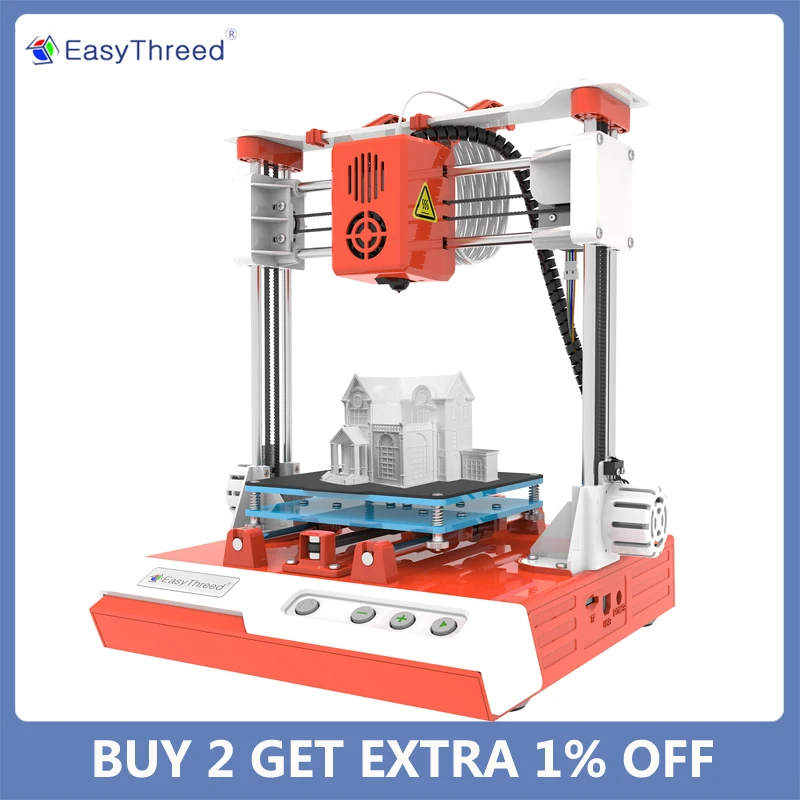 

EasyThreed ET-2000 X1 /K1 мини настольный Детский 3D принтер 100*100*100 мм печать Бесшумная печать с TF-картой PLA образец нити
